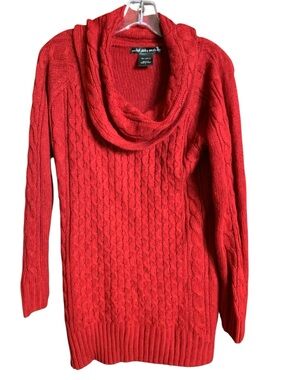 UNITED STATES SWEATERS Woman’s  Red Cowl Neck Sweater Turtleneck  Size Large